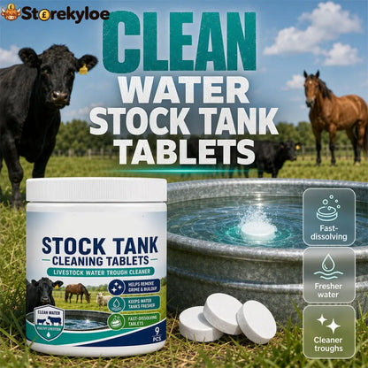🧼 Livestock Water Tank Cleaning Tablets – 💧 Fast-Dissolving Trough & Water Container Cleaner - Buy 1 - Pet Health