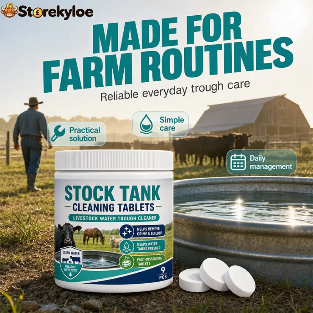 🧼 Livestock Water Tank Cleaning Tablets – 💧 Fast-Dissolving Trough & Water Container Cleaner - Buy 1 - Pet Health
