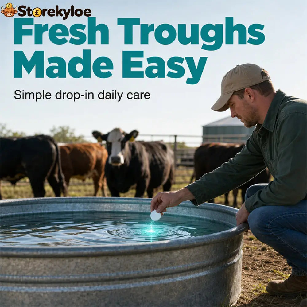 🧼 Livestock Water Tank Cleaning Tablets – 💧 Fast-Dissolving Trough & Water Container Cleaner - Buy 1 - Pet Health