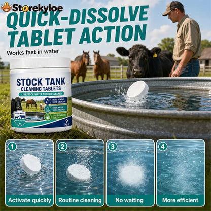 🧼 Livestock Water Tank Cleaning Tablets – 💧 Fast-Dissolving Trough & Water Container Cleaner - Buy 1 - Pet Health