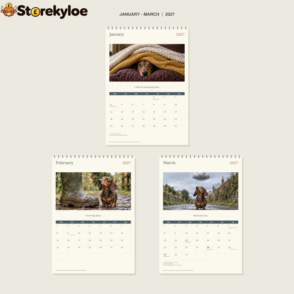 🔥Long Dog Short Patience - 2027 A4 Wall Calendar