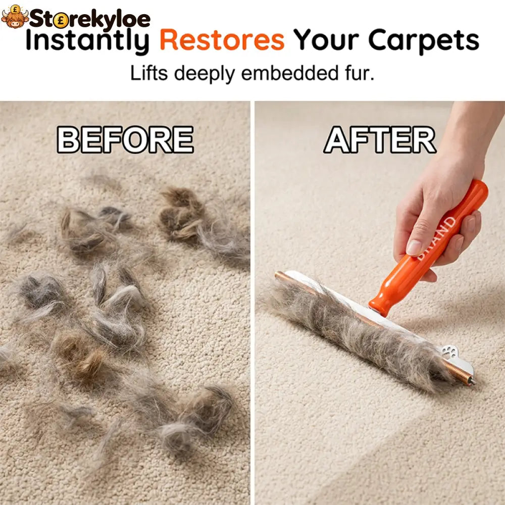 Long-Handled Pet Hair Remover for Carpets