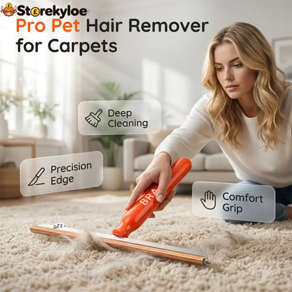 Long-Handled Pet Hair Remover for Carpets
