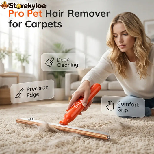 Long-Handled Pet Hair Remover for Carpets
