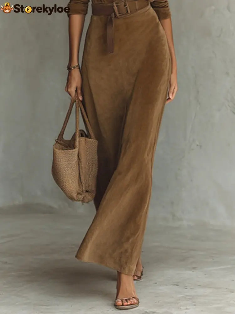 Long Sleeves Split-Joint Lapel Maxi Dresses Shirt Dress