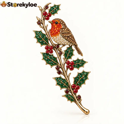 Love Held Close ❤️ Robin & Holly Remembrance Brooch - Robin