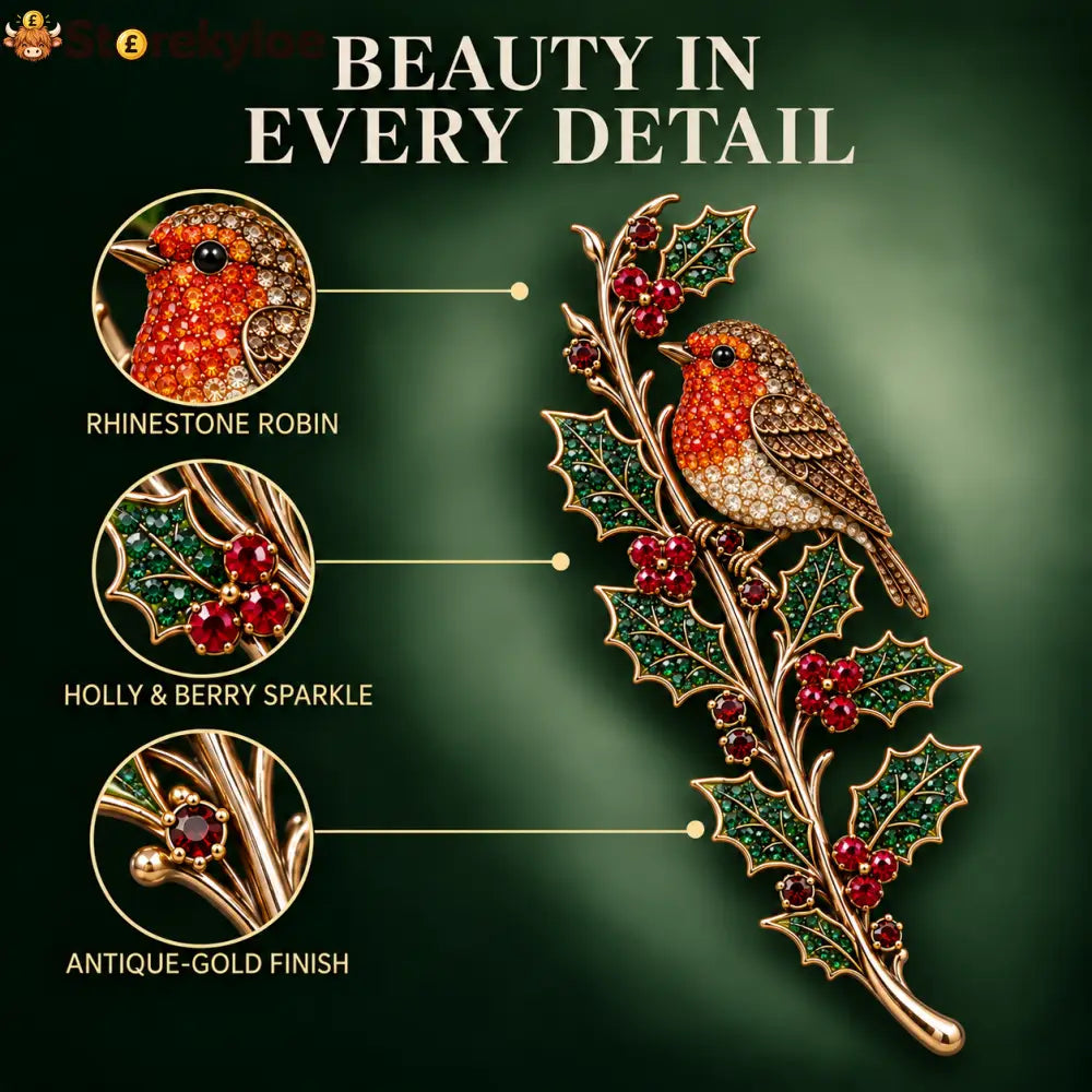 Love Held Close ❤️ Robin & Holly Remembrance Brooch - Robin