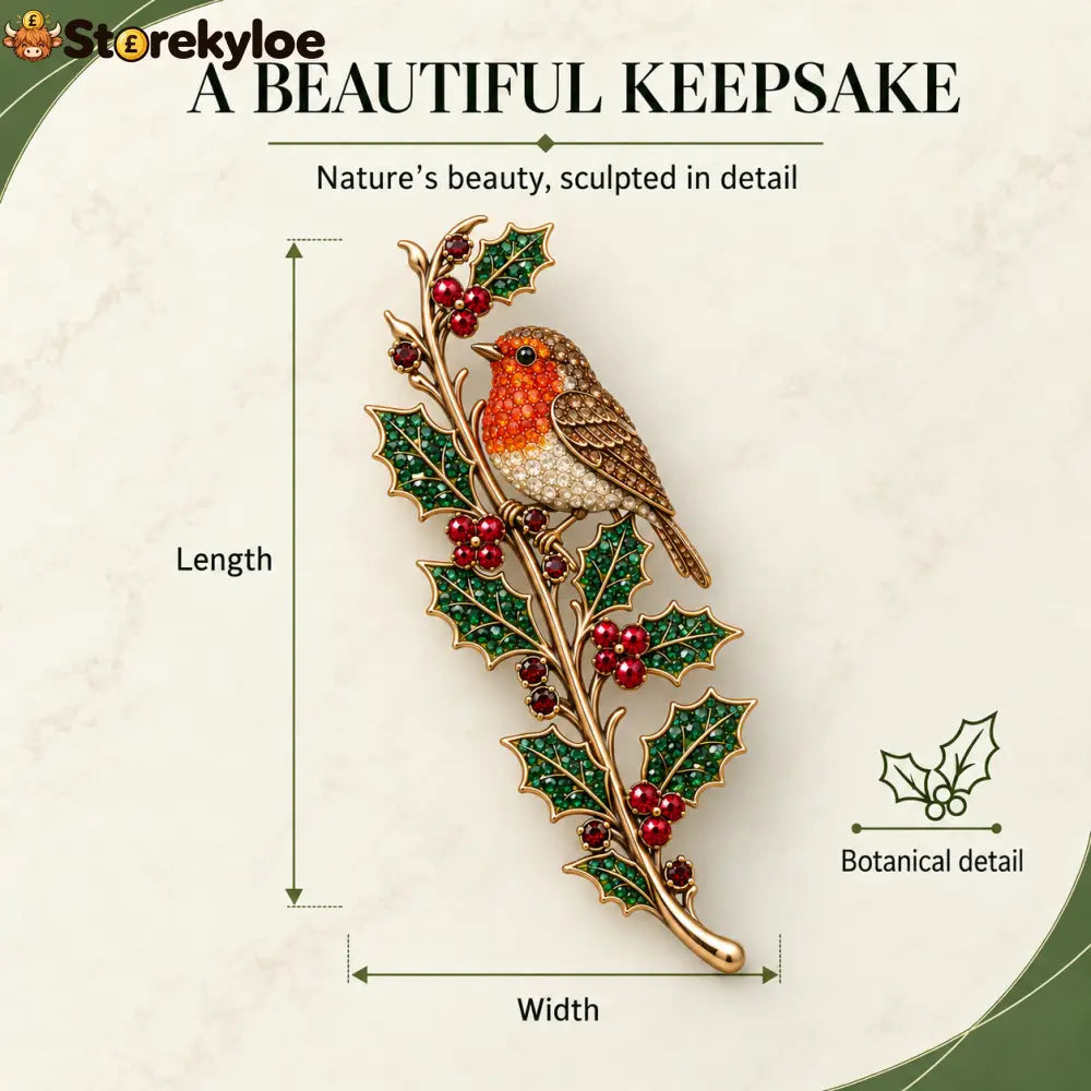Love Held Close ❤️ Robin & Holly Remembrance Brooch - Robin