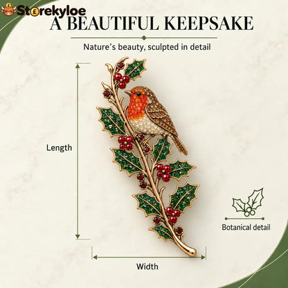 Love Held Close ❤️ Robin & Holly Remembrance Brooch - Robin