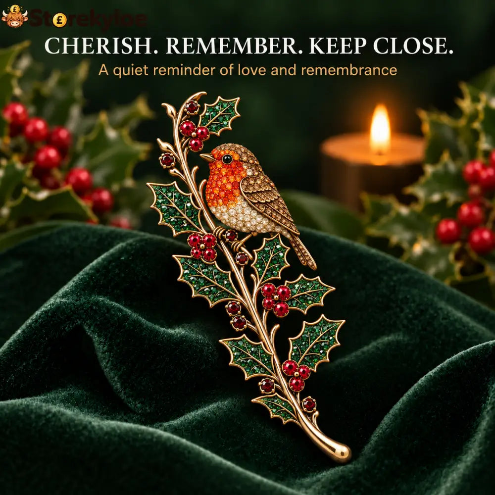 Love Held Close ❤️ Robin & Holly Remembrance Brooch - Robin