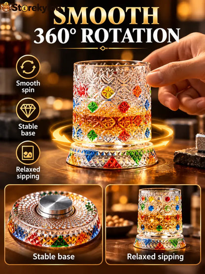 🍸Luxury 360° Spinning Crystal Glass