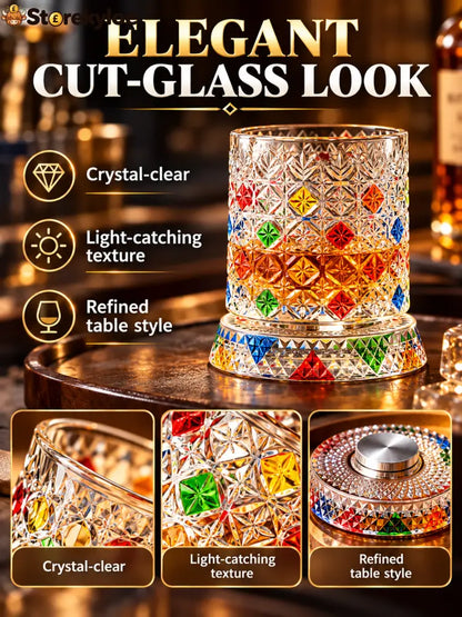 🍸Luxury 360° Spinning Crystal Glass