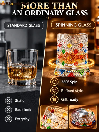 🍸Luxury 360° Spinning Crystal Glass