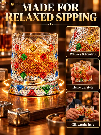 🍸Luxury 360° Spinning Crystal Glass