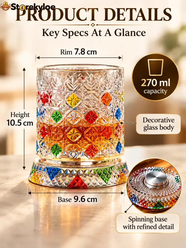🍸Luxury 360° Spinning Crystal Glass