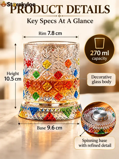 🍸Luxury 360° Spinning Crystal Glass