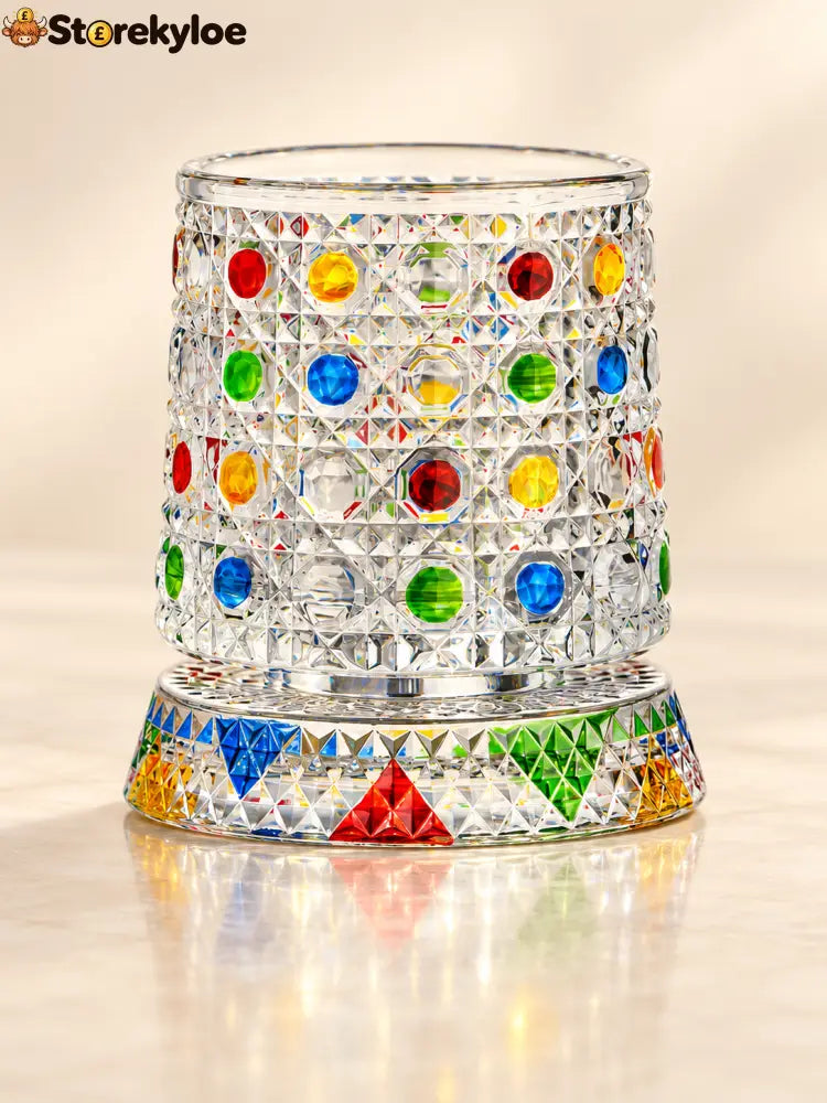 🍸Luxury 360° Spinning Crystal Glass - Hand-drawn diamond pattern