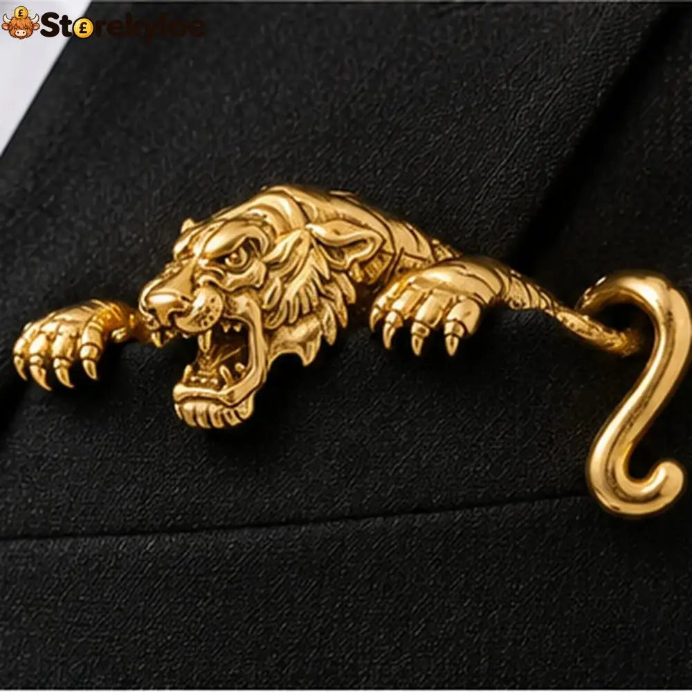 ✨ Luxury Sculpted Animal Brooch – Premium Statement Piece for Suits & Blazers - Tiger / Gilded Bronze