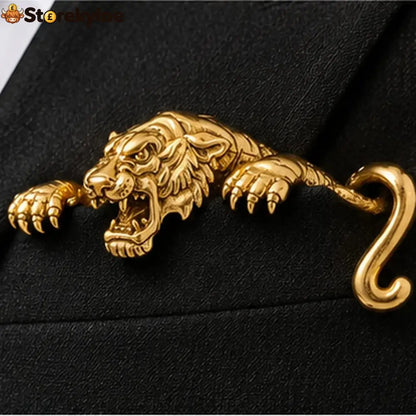 ✨ Luxury Sculpted Animal Brooch – Premium Statement Piece for Suits & Blazers - Tiger / Gilded Bronze
