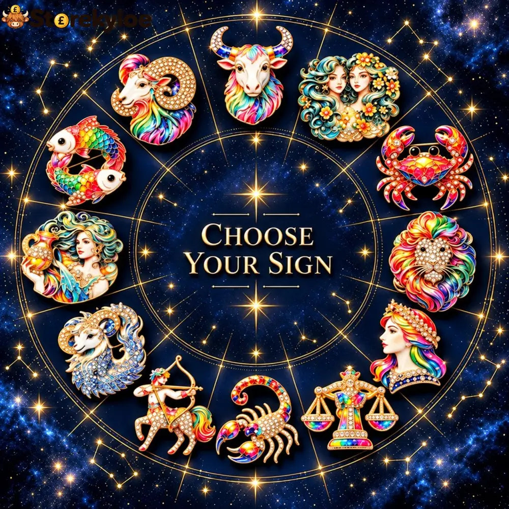 Luxury Zodiac Enamel Brooch – Turn a Simple Blazer into a Statement ✨