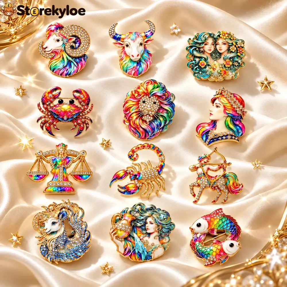 Luxury Zodiac Enamel Brooch – Turn a Simple Blazer into a Statement ✨