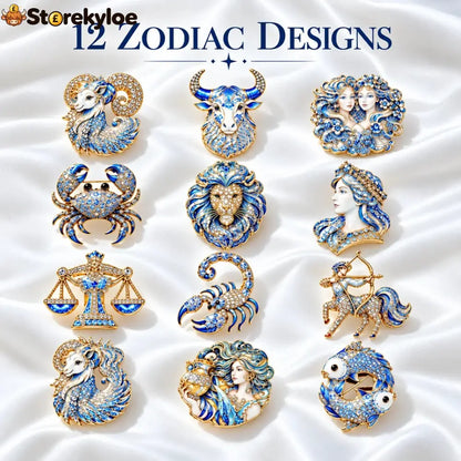 Luxury Zodiac Enamel Brooch – Turn a Simple Blazer into a Statement ✨