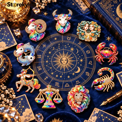 Luxury Zodiac Enamel Brooch – Turn a Simple Blazer into a Statement ✨