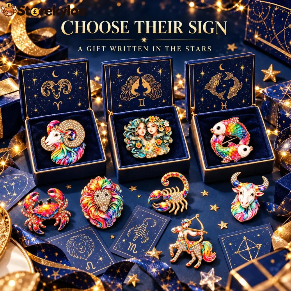 Luxury Zodiac Enamel Brooch – Turn a Simple Blazer into a Statement ✨