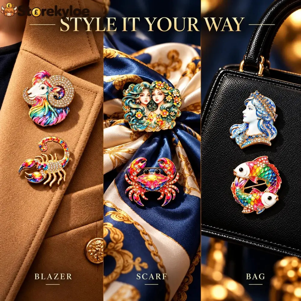 Luxury Zodiac Enamel Brooch – Turn a Simple Blazer into a Statement ✨