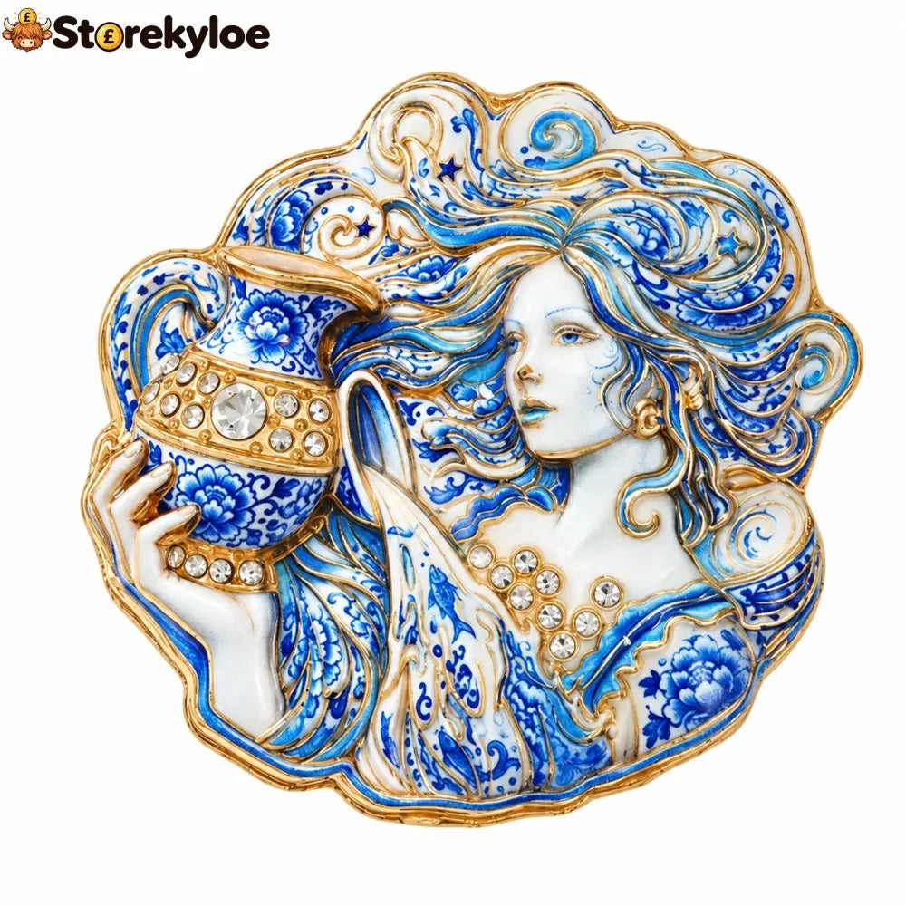Luxury Zodiac Enamel Brooch – Turn a Simple Blazer into a Statement ✨ - ♒ Aquarius / Silver