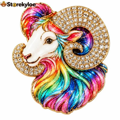 Luxury Zodiac Enamel Brooch – Turn a Simple Blazer into a Statement ✨ - ♈ Aries / Rainbow