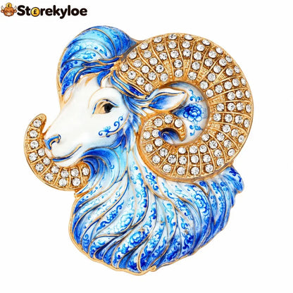 Luxury Zodiac Enamel Brooch – Turn a Simple Blazer into a Statement ✨ - ♈ Aries / Silver