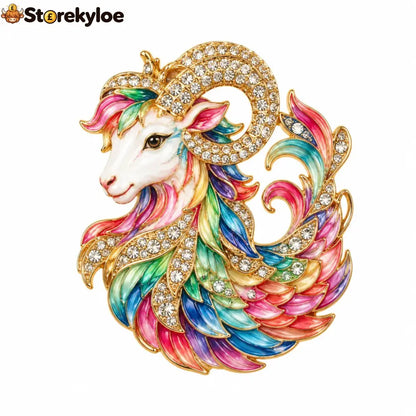 Luxury Zodiac Enamel Brooch – Turn a Simple Blazer into a Statement ✨ - ♑ Capricorn / Rainbow