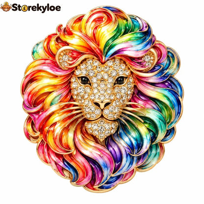 Luxury Zodiac Enamel Brooch – Turn a Simple Blazer into a Statement ✨ - ♌ Leo / Rainbow