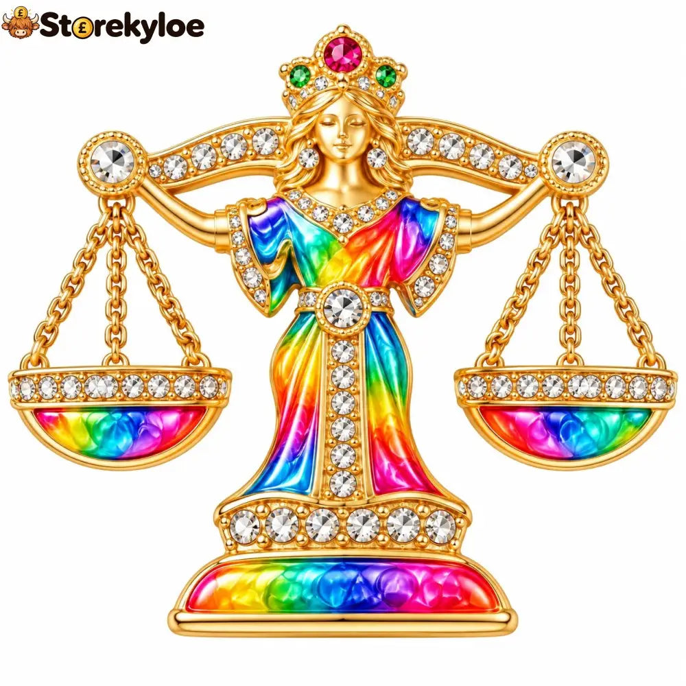 Luxury Zodiac Enamel Brooch – Turn a Simple Blazer into a Statement ✨ - ♎ Libra / Rainbow
