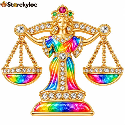Luxury Zodiac Enamel Brooch – Turn a Simple Blazer into a Statement ✨ - ♎ Libra / Rainbow