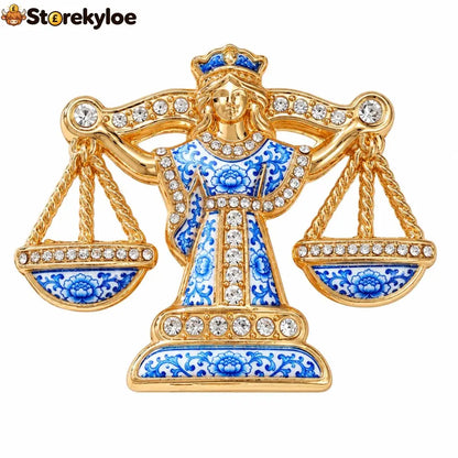Luxury Zodiac Enamel Brooch – Turn a Simple Blazer into a Statement ✨ - ♎ Libra / Silver