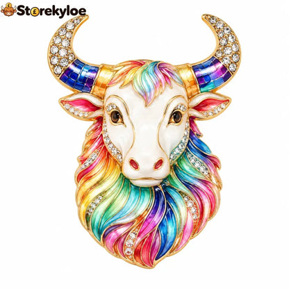 Luxury Zodiac Enamel Brooch – Turn a Simple Blazer into a Statement ✨ - ♉ Taurus / Rainbow