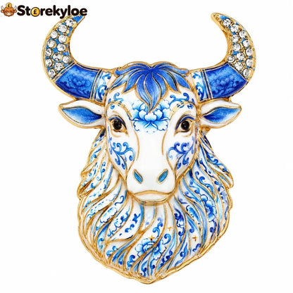 Luxury Zodiac Enamel Brooch – Turn a Simple Blazer into a Statement ✨ - ♉ Taurus / Silver