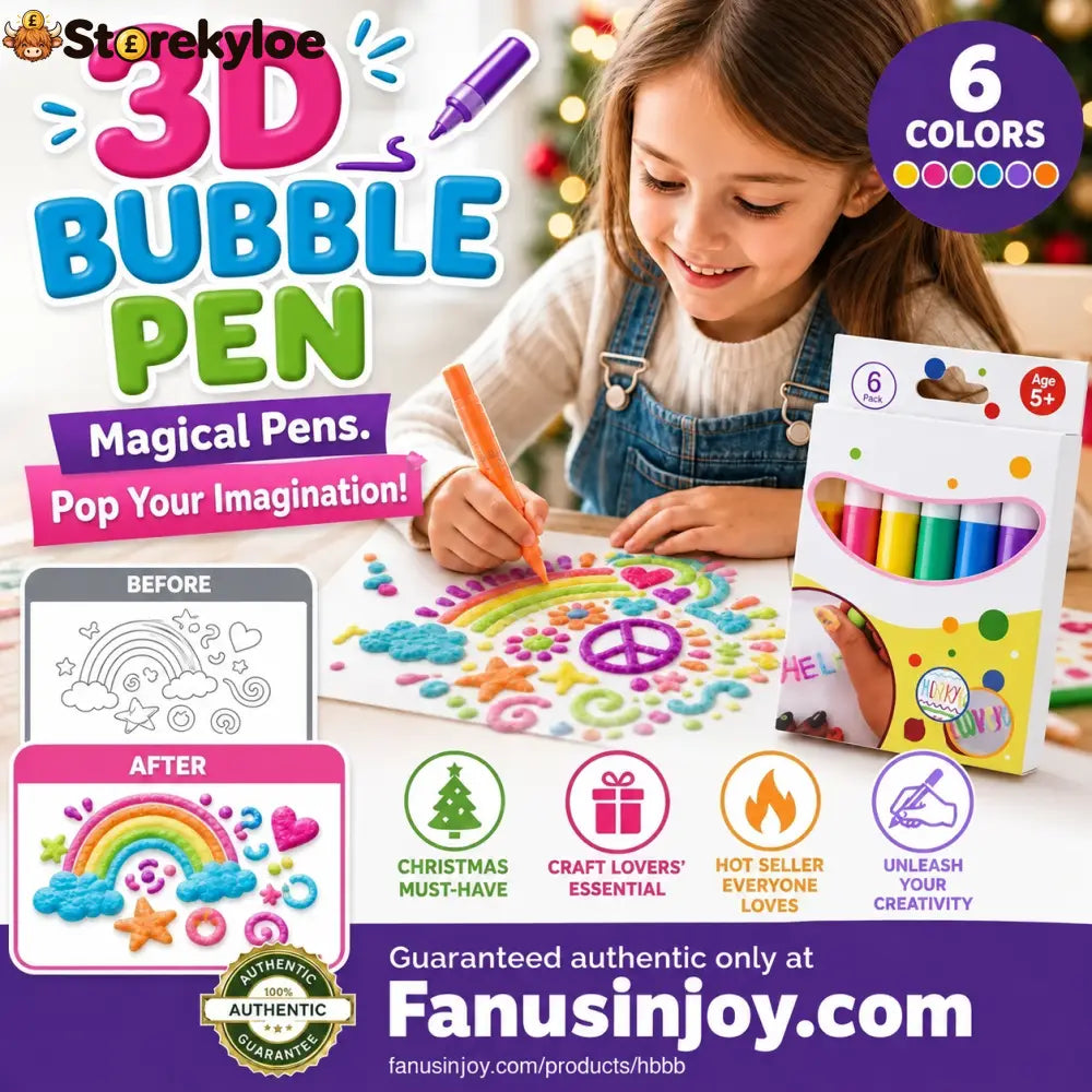 🥳🔮Magic Pen – Draw 3D with one stroke!🎄 DIY Bubble Popcorn Drawing Pens& Buy 1 Get 1 Free 🔥