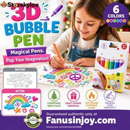 🎁🔮Magic Pen – Draw 3D with one stroke!🎄 DIY Bubble Popcorn Drawing Pens& Buy 1 Get 1 Free 🔥
