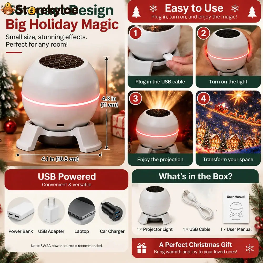🎄 Magical Christmas Projection Night Light – Transform Any Room Into A Holiday Wonderland🔥