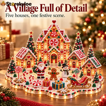 Magical Christmas Village – DIY Rhinestone Set for Festive Table Decor