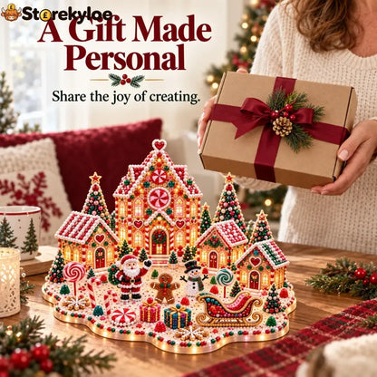Magical Christmas Village – DIY Rhinestone Set for Festive Table Decor