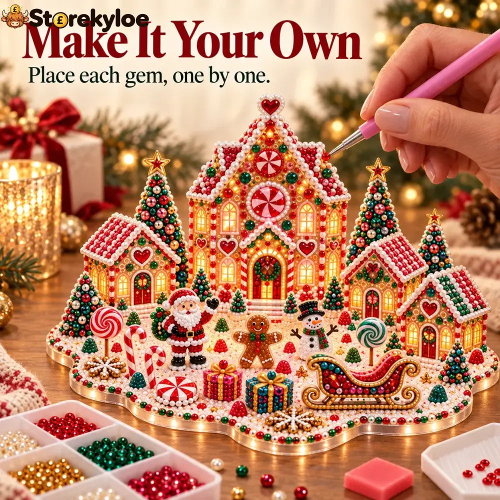 Magical Christmas Village – DIY Rhinestone Set for Festive Table Decor