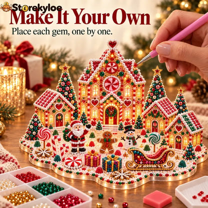 Magical Christmas Village – DIY Rhinestone Set for Festive Table Decor