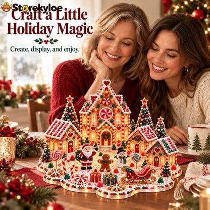 Magical Christmas Village – DIY Rhinestone Set for Festive Table Decor