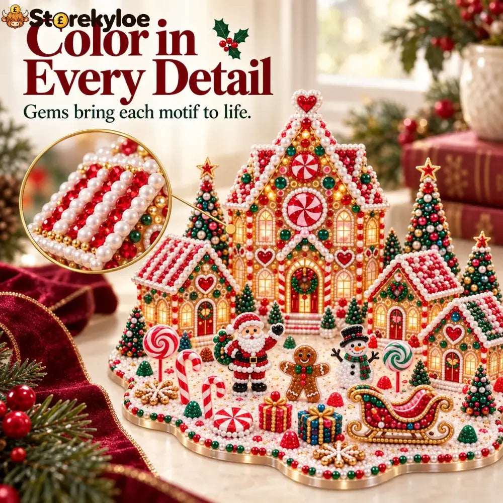 Magical Christmas Village – DIY Rhinestone Set for Festive Table Decor