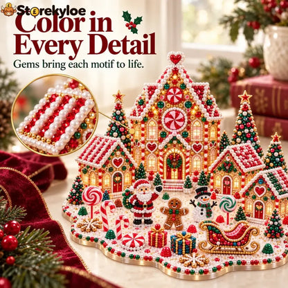 Magical Christmas Village – DIY Rhinestone Set for Festive Table Decor