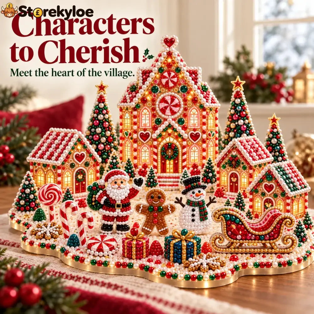 Magical Christmas Village – DIY Rhinestone Set for Festive Table Decor